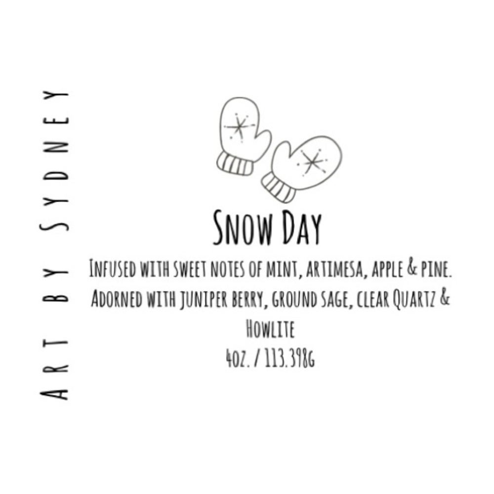 Snow Day 4oz Candle Hand Crafted - Picture 2 of 4